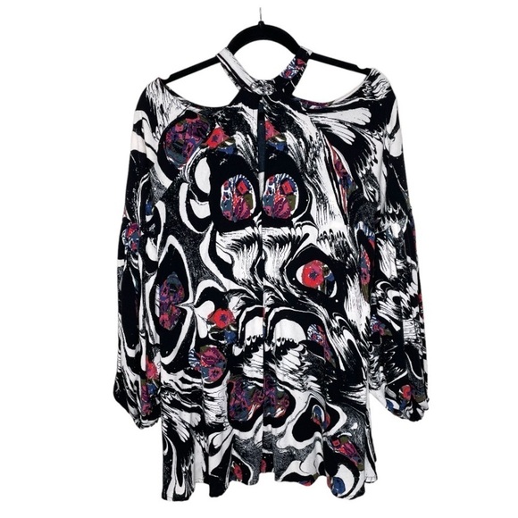 Free People Drift Away Cold Shoulder Tunic Top Multicolored - Picture 8 of 16